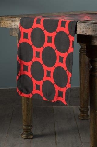 Specialty Red Circle Element table runner